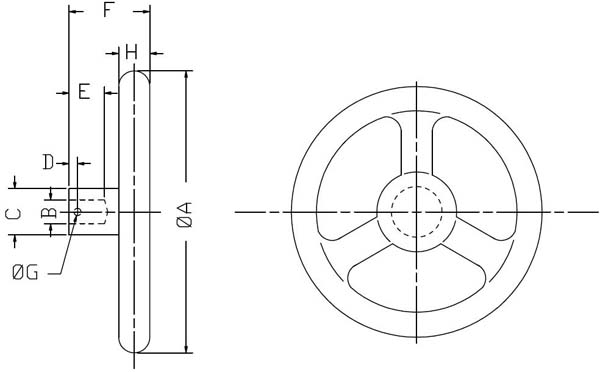 Pressed steel handwheel, SR 8, Handwheels